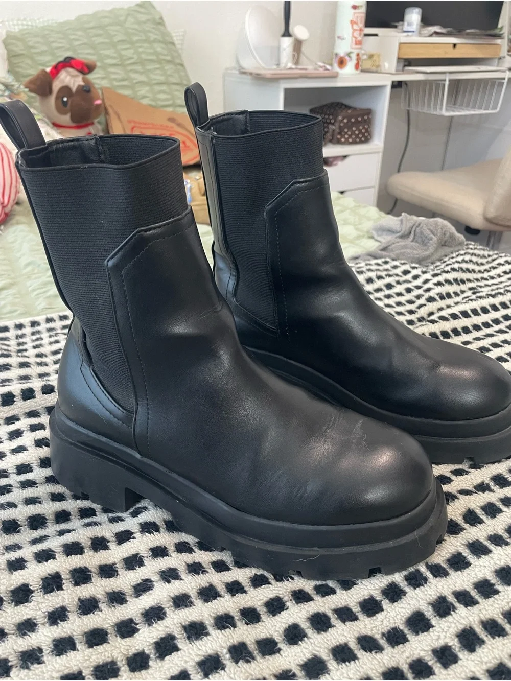 Dolce Vita Black Chunky Chelsea Ankle Boots